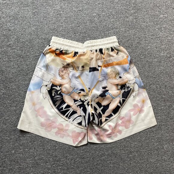 Amiri Beige Graphic Print Shorts - Picture 5 of 6